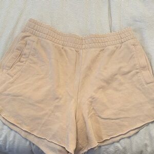 aerie Light Beige Elastic Waist Athletic Shorts
